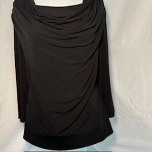 Ladies black Catherine Malandrino Cowl Neck blouse size large. Worn once.